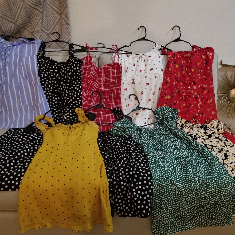 9 women Summer dresses floral Small